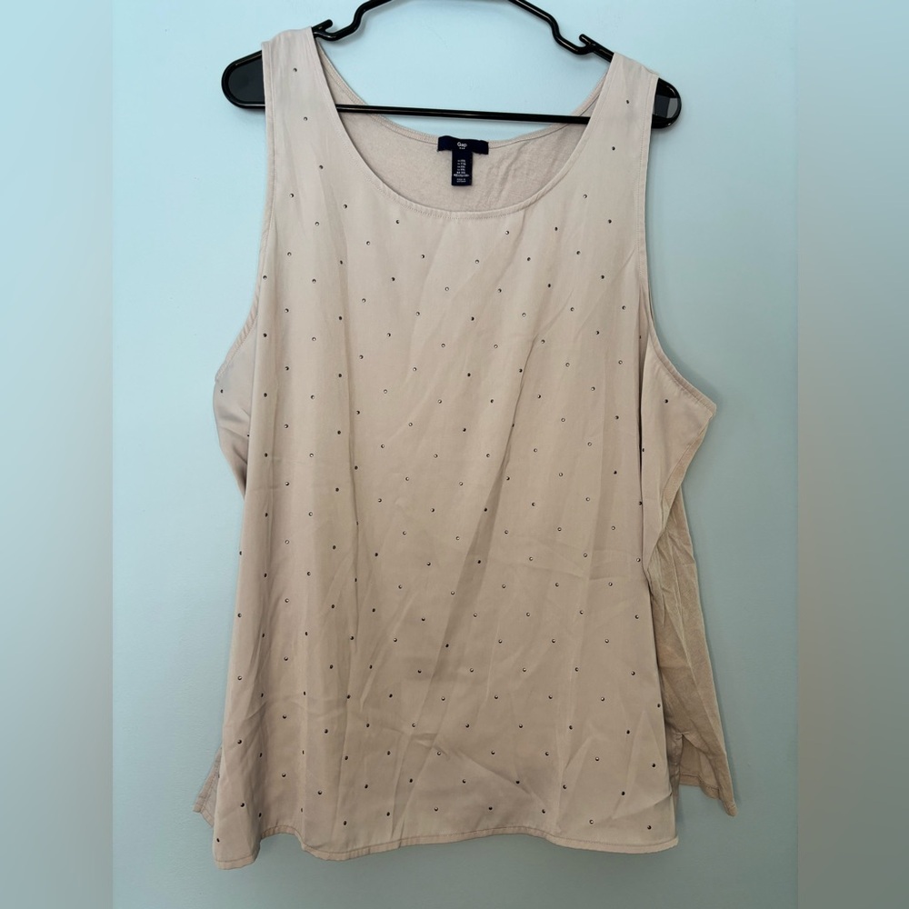 GAP Womens Tank Top Size XXL 2X Light Gray  Small Stud Details Texture